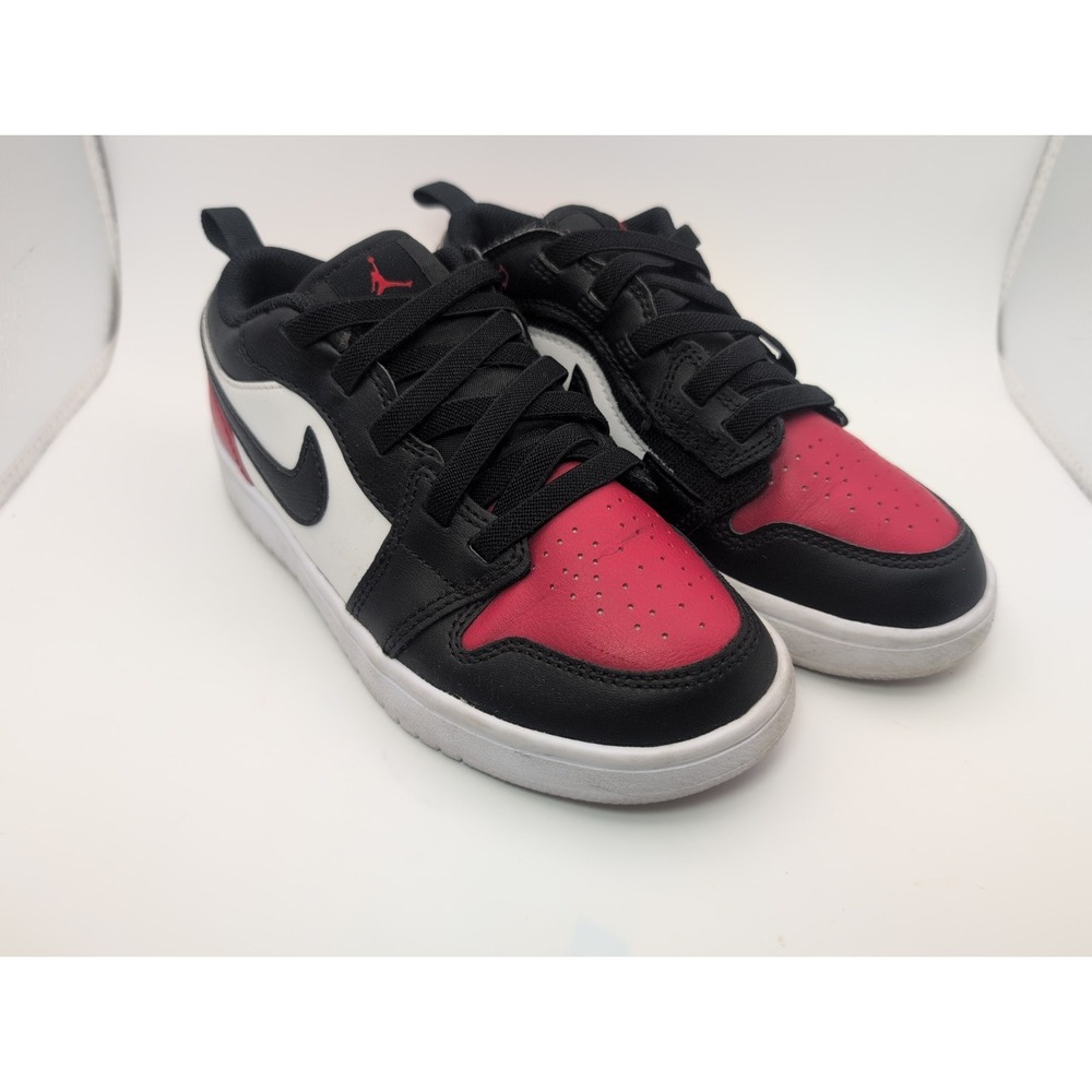 Jordan 1 Low Kids Black White Red 1.5y Sneaker Hook And Loop Closure